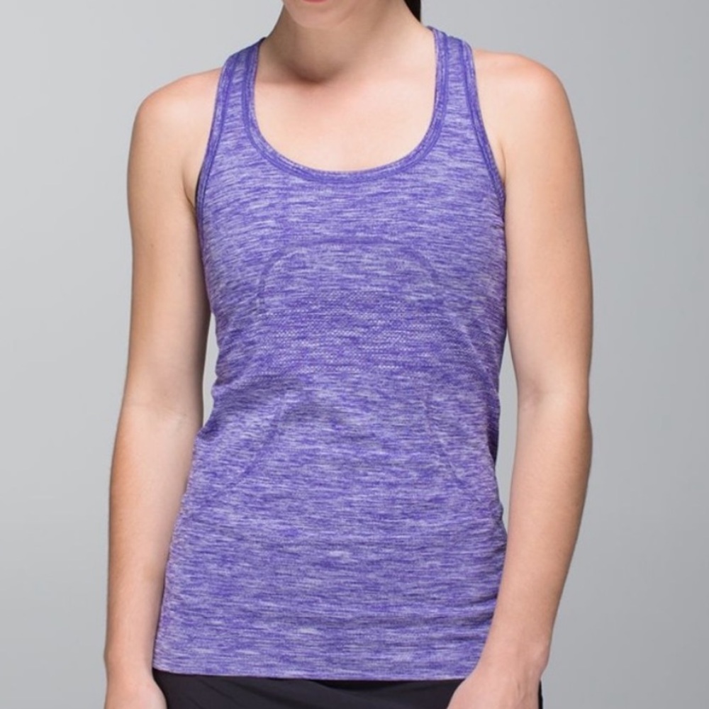 Lululemon swiftly tech racer back in heathered bruised berry purple size 6